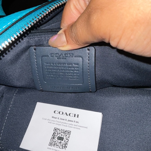 COACH MILLIE SATCHEL TEAL w/SILVER ACCENT VIRTUALLY NEW y2k RARE color pristine - Picture 14 of 17